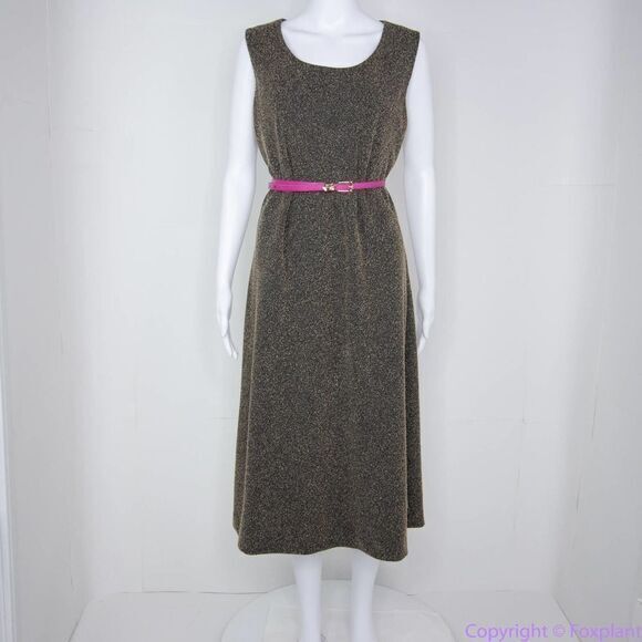 Vintage Leslie Fay scoop neck sleeveless midi dress, size 16 - Picture 13 of 15
